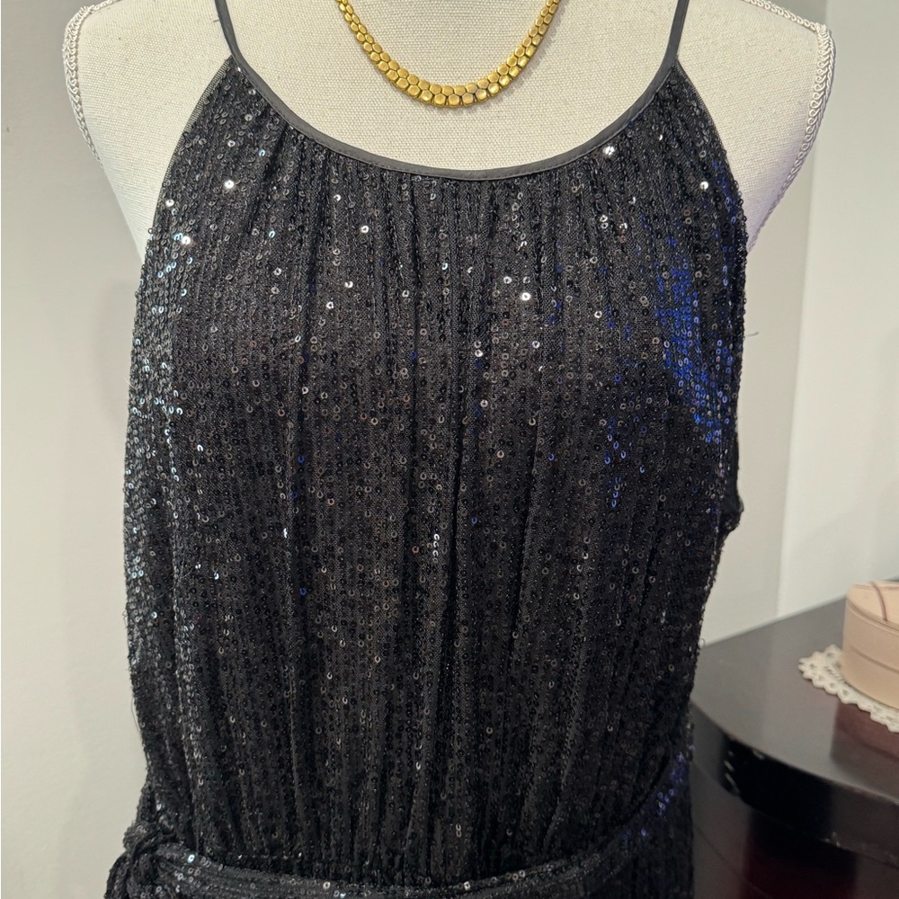 DKNY Black Sequin Sleeveless Gown - Picture 10 of 15